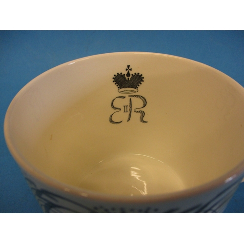 258 - A 1953 QEII coronation mug By Eric Ravilious for Wedgwood