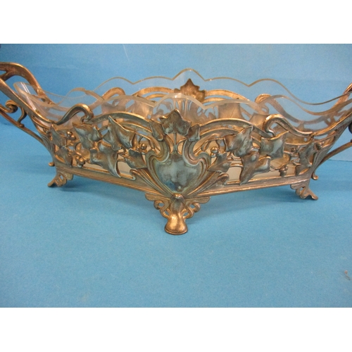 241 - An Art Nouveau plated glass lined table centre, with WMF mark to underside