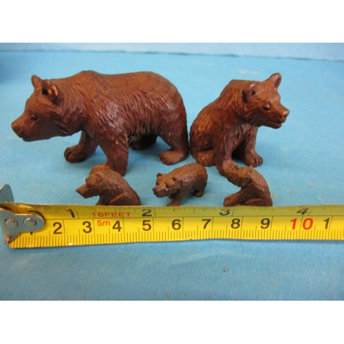 245 - A Black Forest carved wood family of bears and a trinket box