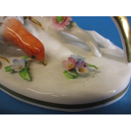 248 - A Vintage Royal Crown Derby snail and a Crown bone china group of Chinese pheasants