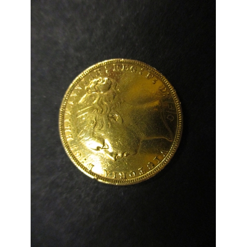 130 - A Victorian gold full sovereign young head.