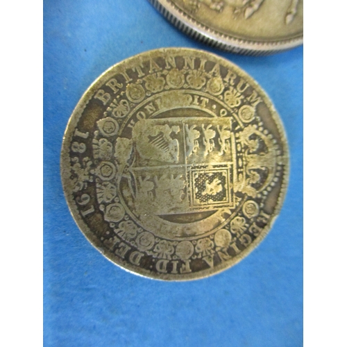 137 - A quantity of pre-decimal coins, to include 2, 1889 crowns and a near B.U. 1937 crown and half crown... 