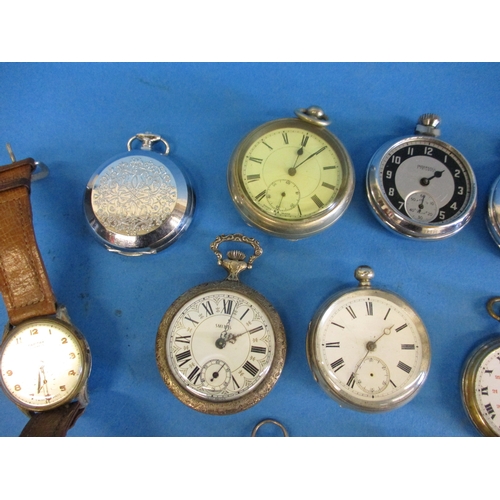 149 - A parcel of vintage pocket watches, albert chains and watch keys