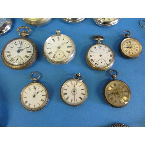 149 - A parcel of vintage pocket watches, albert chains and watch keys