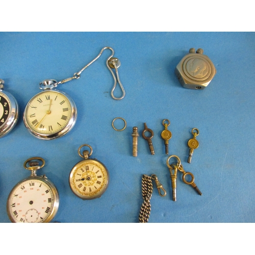 149 - A parcel of vintage pocket watches, albert chains and watch keys