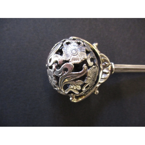 171 - A vintage white metal baby rattle