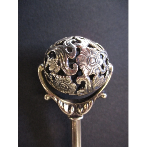 171 - A vintage white metal baby rattle