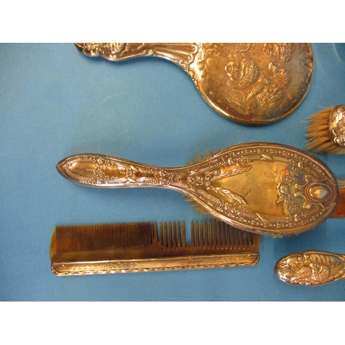 173 - A very large quantity of silver items, to include dressing table sets and bud vases