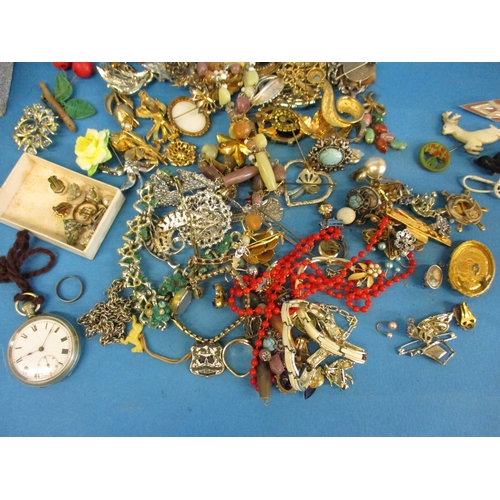 187 - A box of vintage costume jewellery