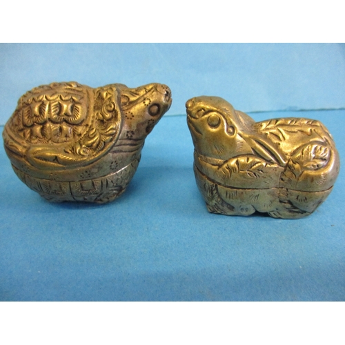 196 - Six Gambian white metal animal pots