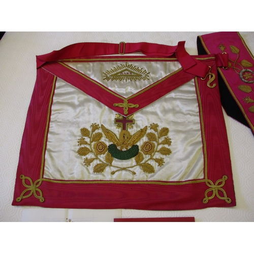 198 - A large quantity of vintage masonic regalia to include silver jewels of office