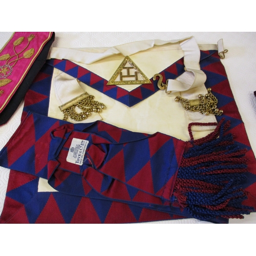 198 - A large quantity of vintage masonic regalia to include silver jewels of office