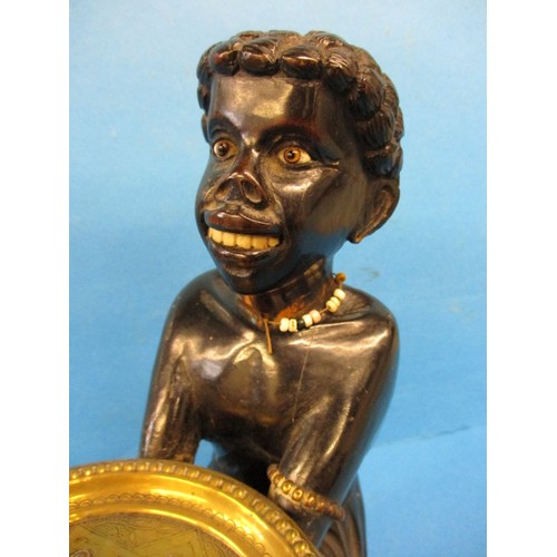 152 - A 19th century carved wood Blackamoor card holder, approx. height 26cm.
