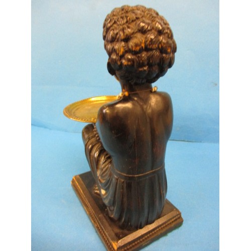 152 - A 19th century carved wood Blackamoor card holder, approx. height 26cm.