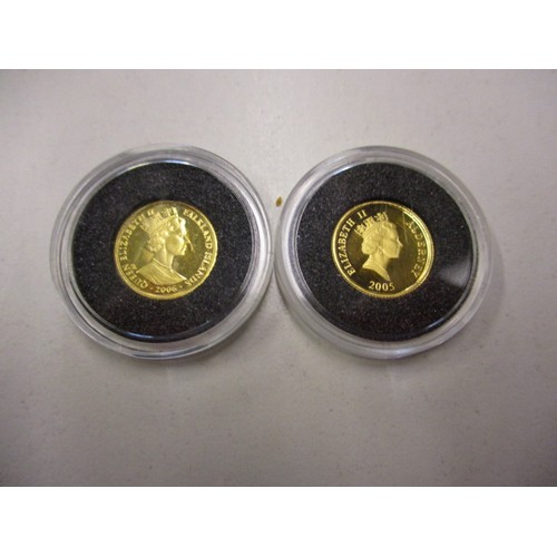 104 - 2 Gold miniature collectors coins with certificates.