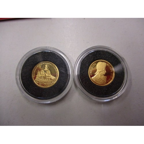 104 - 2 Gold miniature collectors coins with certificates.