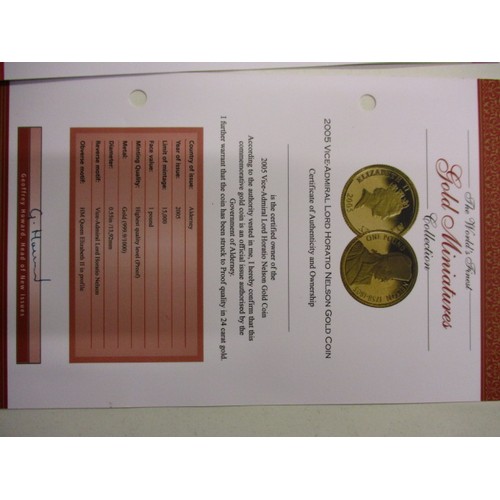 104 - 2 Gold miniature collectors coins with certificates.