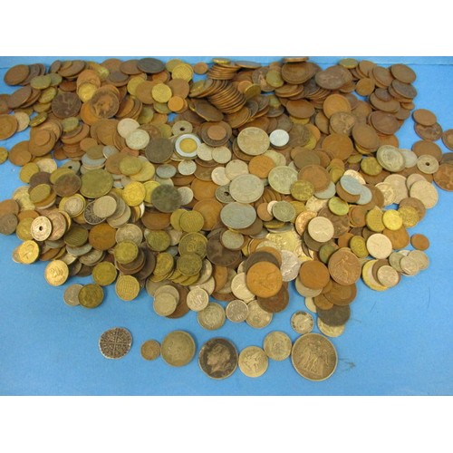 111 - A very large quantity of pre-decimal coins. To include silver examples and a medieval hammered examp... 