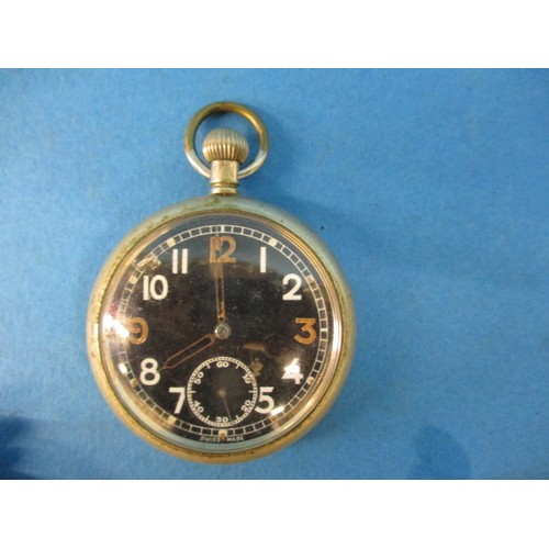 98 - 4 vintage pocket watches, to include a black faced G.S.T.P K08028 example