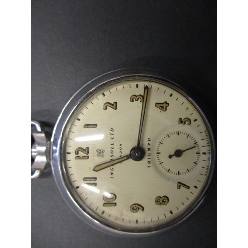 96 - 4 watches to include a pocket watch by Ingersoll which is currently running, the others not tested f... 