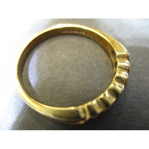 3 - An 18ct yellow gold eternity ring set with 5 diamonds, approx. ring size ‘Q’ in good clean pre-owned... 