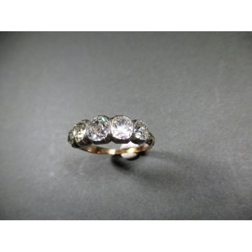 11 - An antique 18ct yellow gold 5 stone diamond ring, approx. ring size N approx. weight 3.4g, approx. d... 