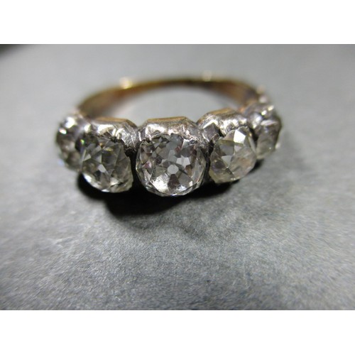 11 - An antique 18ct yellow gold 5 stone diamond ring, approx. ring size N approx. weight 3.4g, approx. d... 