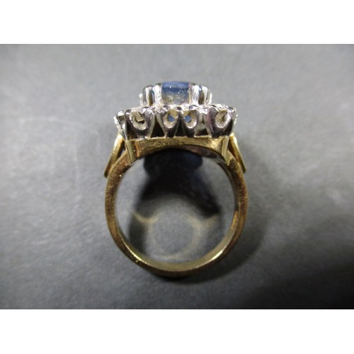 12 - An Art Deco 18ct yellow gold diamond and sapphire ring, approx. ring size N1/2 approx. weight 9g, se... 