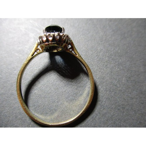 19 - A vintage 18ct yellow gold, diamond and sapphire cocktail ring, approx. ring size U, approx. weight ... 