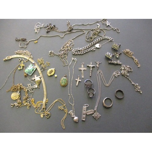 73 - A parcel of costume jewellery to include silver items, all in pre-owned condition some damages