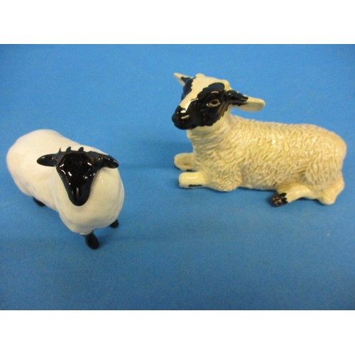 213 - 6 Vintage Beswick sheep figures, one having a very small chip, less then 1mm nip to one ear end, all... 