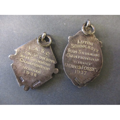 70 - A parcel of 1930s and later silver medallions, some for Luton School also includes some white metal ... 