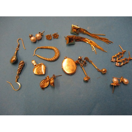 75 - A parcel of gold and yellow metal items, approx. total weight 20g all in pre-owned condition and bei... 