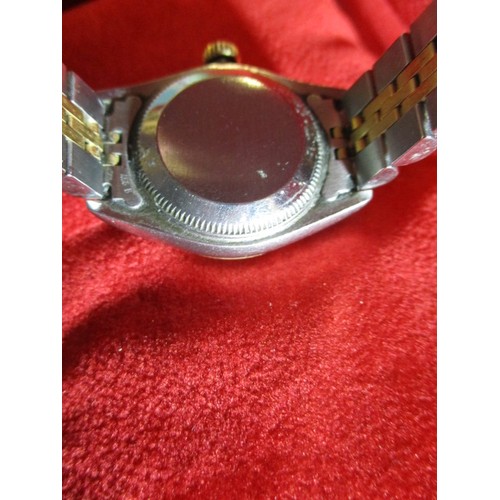 86 - A ladies Rolex Oyster perpetual datejust watch with original box and paperwork, in working order, Ca... 