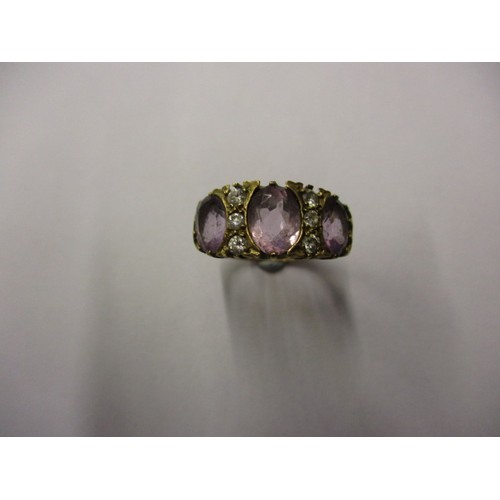 10 - A vintage 9ct gold dress ring, set with various stones, approx. ring size ‘O’ approx. weight 4.4g, i... 