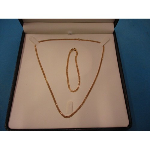 73 - A 9ct yellow gold necklace and bracelet set in original box, approx. weight 3g, approx. linear lengt... 