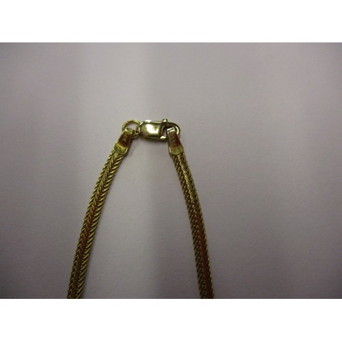 68 - A 14ct yellow gold and diamond necklace, in good condition with working clasp and general use relate... 