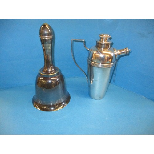 Two vintage cocktail shakers one by Asprey of London, one having a dedication dated 1947, in good useable pre-owned condition with general age-related marks