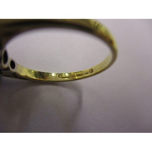 29 - An 18ct gold ring set with 3 diamonds, approx. weight 2.9g, approx. ring size ‘J’ in good pre-owned ... 