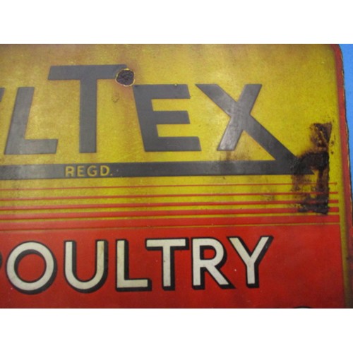 344 - An early 20th century double sided enamel advertising sign for ELTEX poultry appliances, approx. siz... 