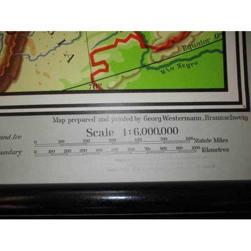 328 - Two large mid-20th century cloth ‘Westermann maps, one North America the other France, both retain e... 