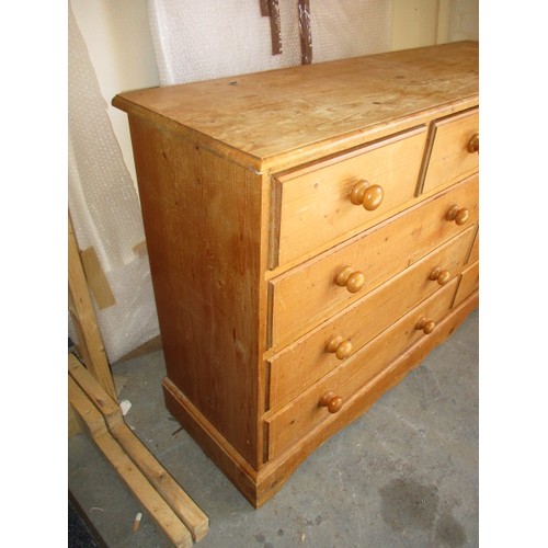 324 - A waxed pine chest of 9 drawers, approx. dimensions Width 127cm Depth 39cm height 85cm in pre-owned ... 