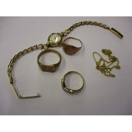 82 - A parcel of 9ct gold items, approx. weight of gold 17g, some damages so sold as scrap