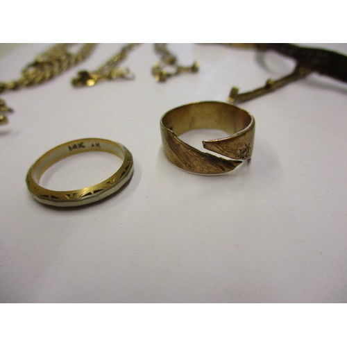 84 - A quantity of mixed 9ct gold and yellow metal items, to include a gold albert chain and a gold cased... 