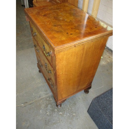 323 - A 20th century maple chest of 3 drawers with fold over table top resting on loapers, approx. dimensi... 