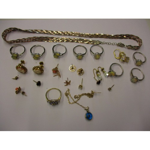 92 - A parcel of costume jewellery to include gold and silver items, all in pre-owned condition with gene... 