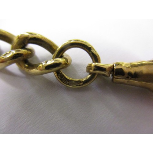 55 - A 9ct yellow gold Albert Chain, approx. weight 52g not including hard stone fob, approx. length 54cm... 