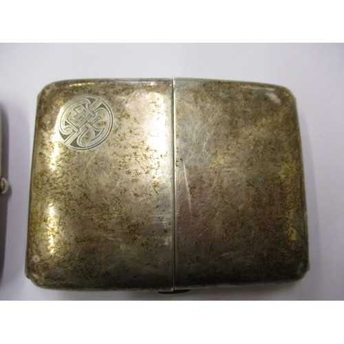 133 - 2 antique sterling silver cigarette cases, approx. weight 210g, in useable condition with tarnish an... 