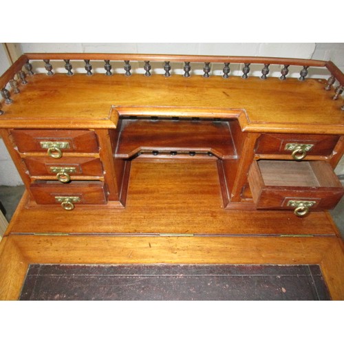 284 - Davenport style writing desk with multiple drawers and a side cupboard approx. dimensions H 104cm W ... 