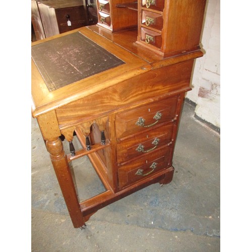 284 - Davenport style writing desk with multiple drawers and a side cupboard approx. dimensions H 104cm W ... 